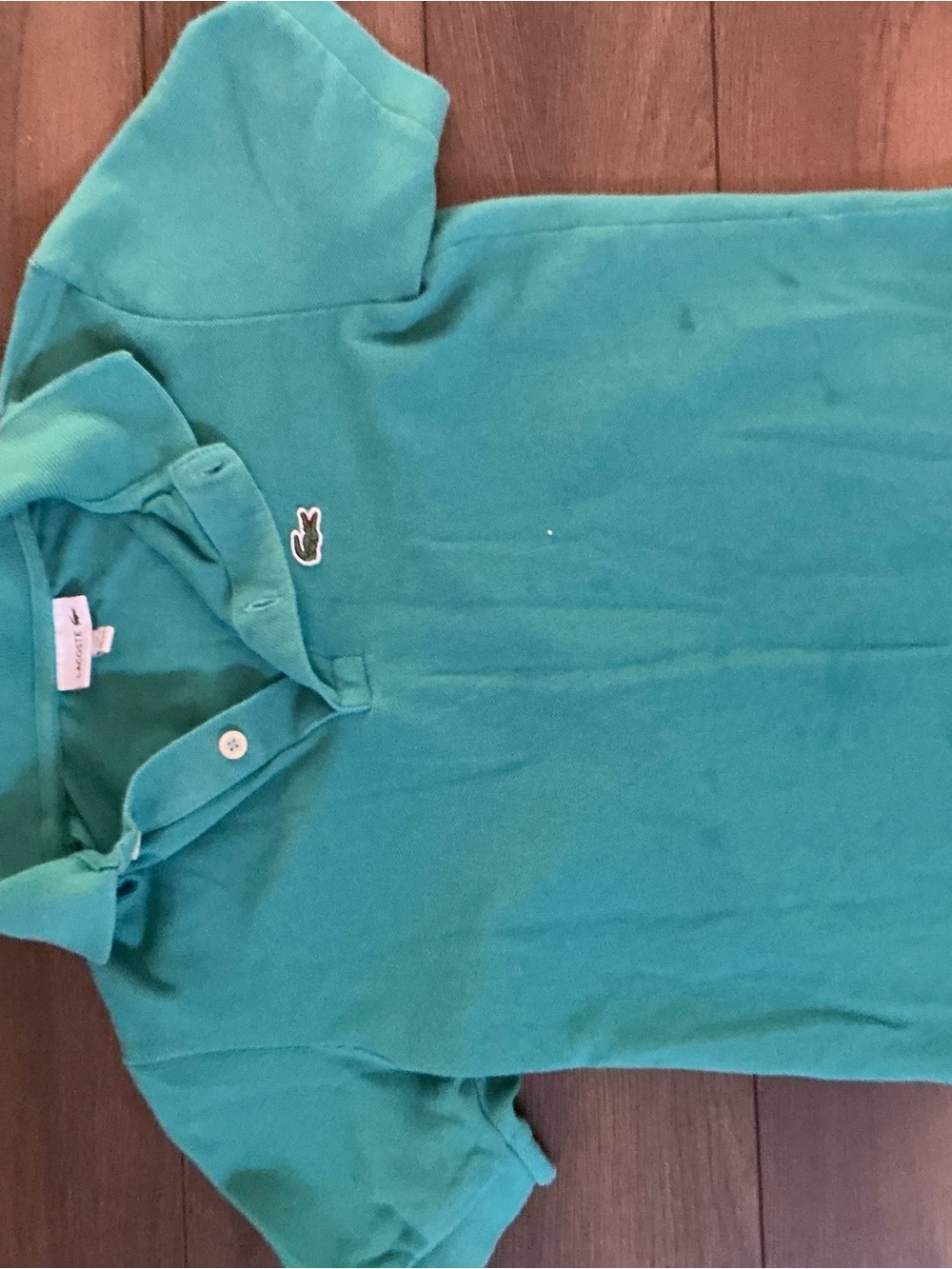 Lacoste Kids Teal Green Polo Shirt with Crocodile Logo